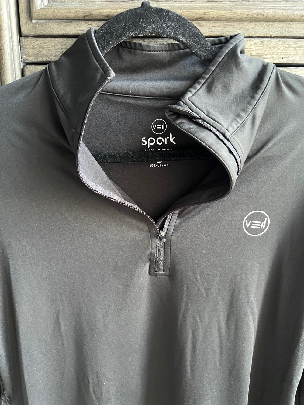 Veil Garments Spark Shirt Womens Medium Black 1/2 Half Zip Athletic Tunic